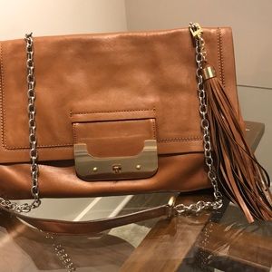 DVF BROWN LEATHER CROSSBODY BAG